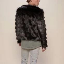 SpiritHoods LLC Black Tundra Fox Faux Fur Bomber Jacket | Men's DAY TIME STYLE 11 SpiritHoods LLC Black Tundra Fox Faux Fur Bomber Jacket | Men's DAY TIME STYLE