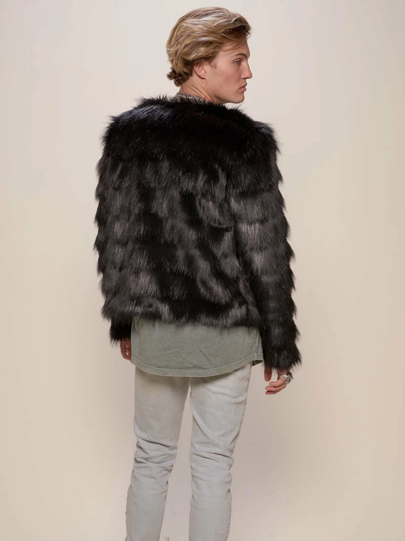 SpiritHoods LLC Black Tundra Fox Faux Fur Bomber Jacket | Men's DAY TIME STYLE 5 SpiritHoods LLC Black Tundra Fox Faux Fur Bomber Jacket | Men's DAY TIME STYLE