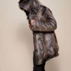 SpiritHoods LLC VIBRANT COLORS Grey Wolf Galaxy Classic Collector Edition Faux Fur Coat | Men's 13 SpiritHoods LLC VIBRANT COLORS Grey Wolf Galaxy Classic Collector Edition Faux Fur Coat | Men's