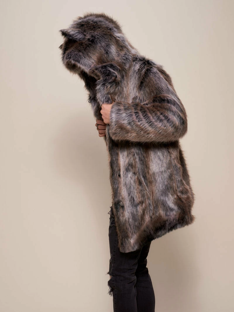 SpiritHoods LLC VIBRANT COLORS Grey Wolf Galaxy Classic Collector Edition Faux Fur Coat | Men's 7 SpiritHoods LLC VIBRANT COLORS Grey Wolf Galaxy Classic Collector Edition Faux Fur Coat | Men's