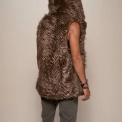 SpiritHoods LLC DAY TIME STYLE Nighthawk Hooded Faux Fur Vest | Men's