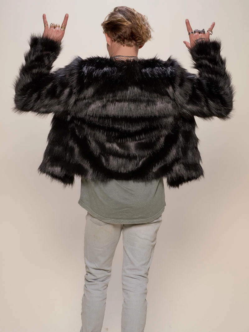 SpiritHoods LLC Black Tundra Fox Faux Fur Bomber Jacket | Men's DAY TIME STYLE 3 SpiritHoods LLC Black Tundra Fox Faux Fur Bomber Jacket | Men's DAY TIME STYLE