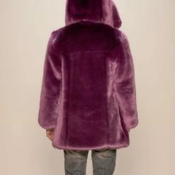 SpiritHoods LLC COLORFUL PARTY ANIMALS Lavender Wolf Luxe Classic Faux Fur Coat | Men's