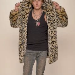 SpiritHoods LLC NIGHT TIME STYLE Ocelot Luxe Classic Faux Fur Coat | Men's