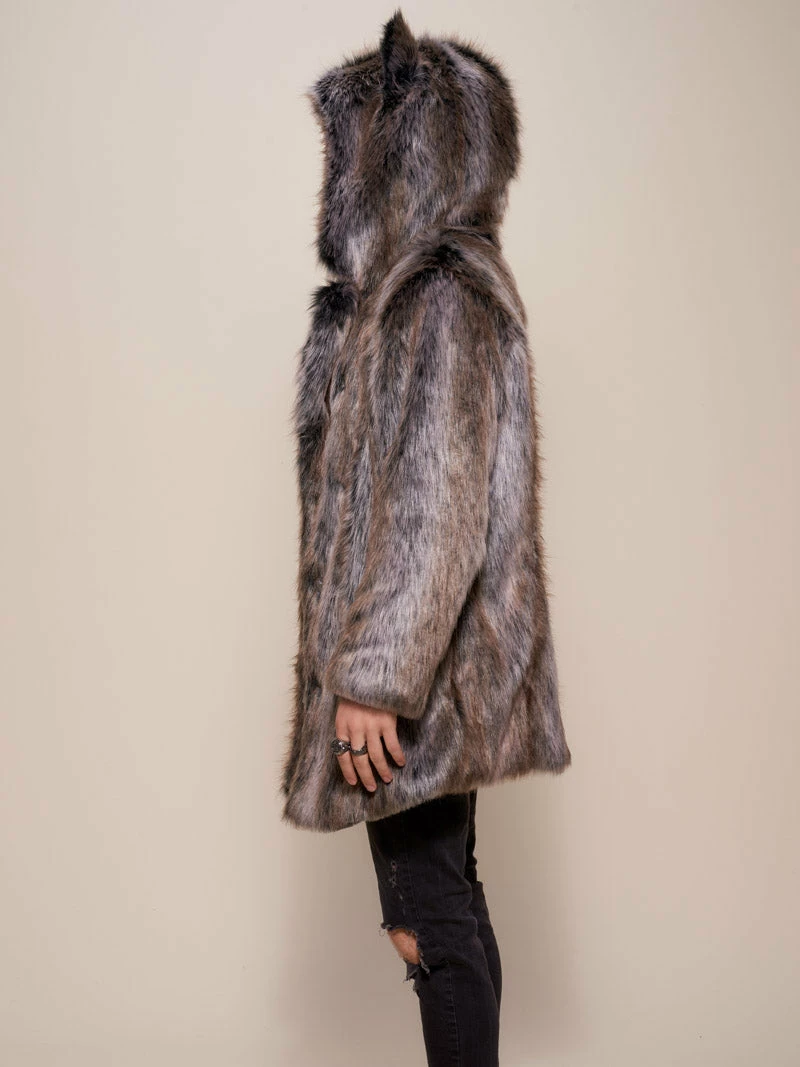 SpiritHoods LLC VIBRANT COLORS Grey Wolf Galaxy Classic Collector Edition Faux Fur Coat | Men's 5 SpiritHoods LLC VIBRANT COLORS Grey Wolf Galaxy Classic Collector Edition Faux Fur Coat | Men's