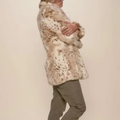 SpiritHoods LLC Siberian Snow Leopard Collared Faux Fur Coat | Men's FESTIVAL