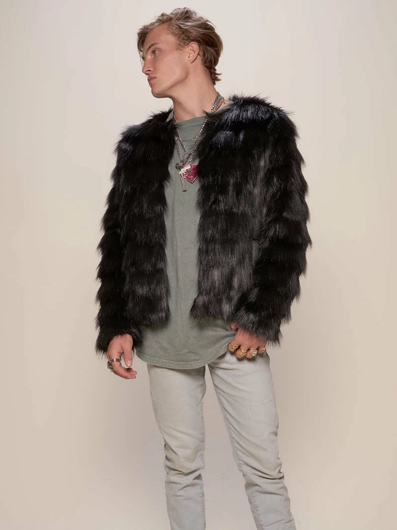 SpiritHoods LLC Black Tundra Fox Faux Fur Bomber Jacket | Men's DAY TIME STYLE 6 SpiritHoods LLC Black Tundra Fox Faux Fur Bomber Jacket | Men's DAY TIME STYLE