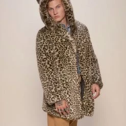 SpiritHoods LLC FESTIVAL SALE Forest Leopard Luxe Classic Faux Fur Coat | Men's