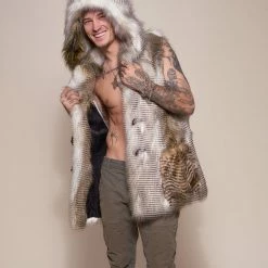 SpiritHoods LLC Alaskan Hawk Hooded Faux Fur Vest | Men's DAY TIME STYLE
