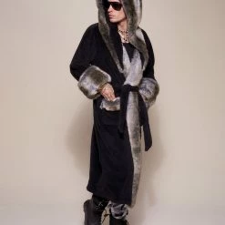 SpiritHoods LLC Grey Wolf Classic Faux Fur Robe | Men's