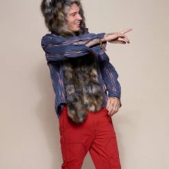 SpiritHoods LLC Brindle Wolf Collector Edition Faux Fur Hood | Men's DAY TIME STYLE