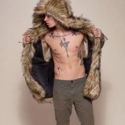 SpiritHoods LLC Golden Jackal Faux Fur Vest | Men's DAY TIME STYLE