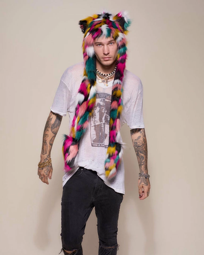 SpiritHoods LLC Rainbow Leopard Collector Edition Faux Fur Hood | Men's 4 SpiritHoods LLC Rainbow Leopard Collector Edition Faux Fur Hood | Men's