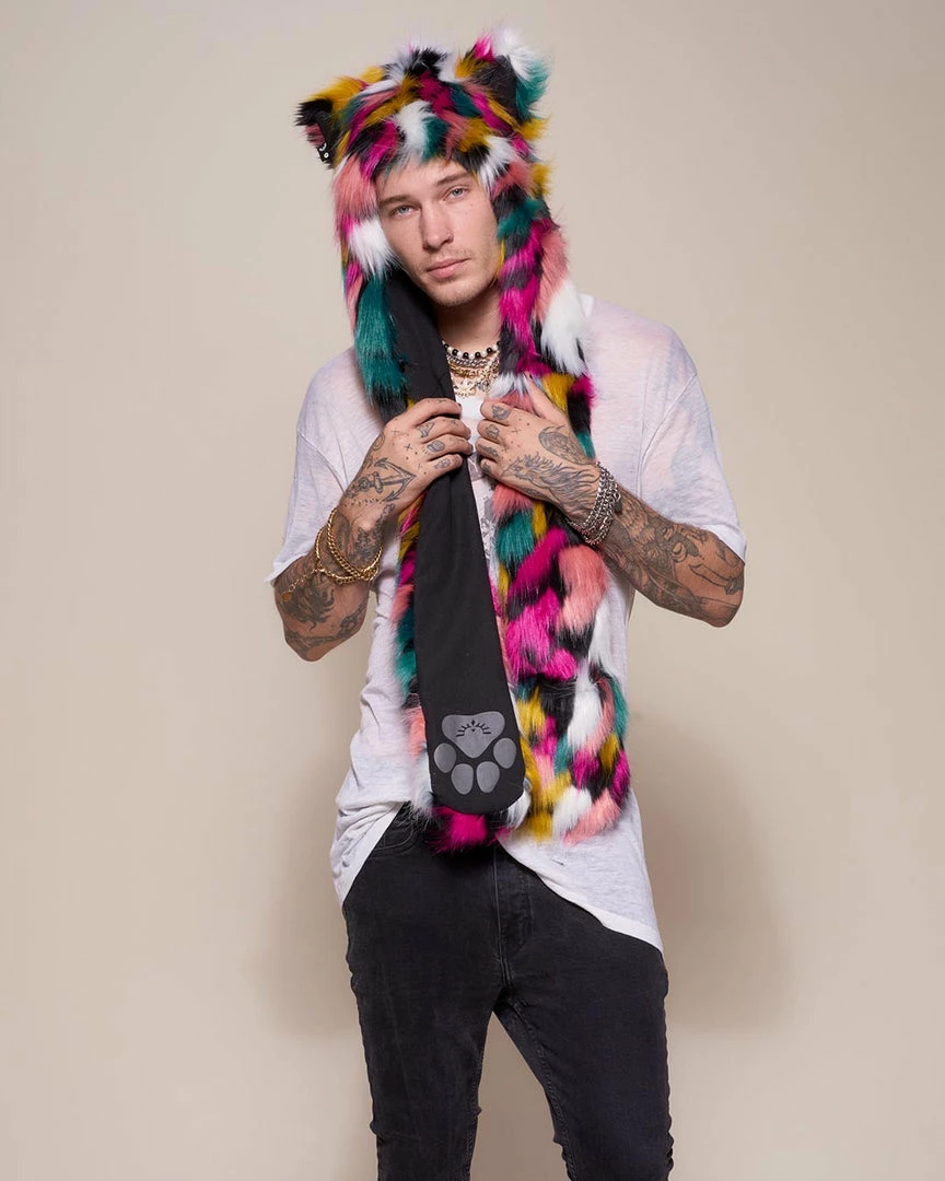 SpiritHoods LLC Rainbow Leopard Collector Edition Faux Fur Hood | Men's 6 SpiritHoods LLC Rainbow Leopard Collector Edition Faux Fur Hood | Men's