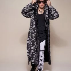 SpiritHoods LLC Santa Fe Wolf Classic Faux Fur Style Robe | Men's NIGHT TIME STYLE