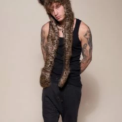 SpiritHoods LLC Savannah Cat Collector Edition Faux Fur Hood | Men's FESTIVAL SALE