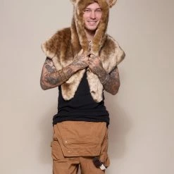 SpiritHoods LLC African Golden Cat Luxe Faux Fur Collector Edition Shawl | Men's