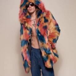 SpiritHoods LLC American Swallow Hooded Faux Fur Coat | Men's