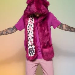 SpiritHoods LLC COLORFUL PARTY ANIMALS Love Wolf Collector Edition Faux Fur Hood | Men's
