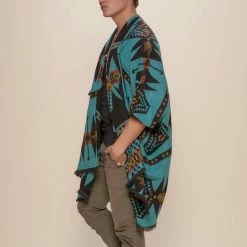 SpiritHoods LLC MENS Grey Wolf Fabric Poncho | Men's
