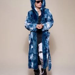 SpiritHoods LLC NIGHT TIME STYLE Water Wolf Classic Faux Fur Style Robe | Men's