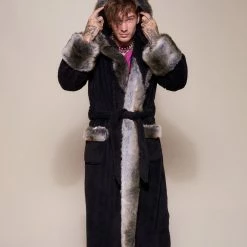 SpiritHoods LLC Grey Wolf Classic Faux Fur Robe | Men's