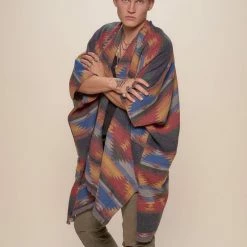 SpiritHoods LLC DAY TIME STYLE Dire Wolf Fabric Poncho | Men's
