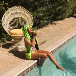 SpiritHoods LLC Neon Green Leopard Collector Edition Luxe Faux Fur Hood | Women's