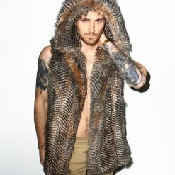 SpiritHoods LLC DAY TIME STYLE Nighthawk Hooded Faux Fur Vest | Men's