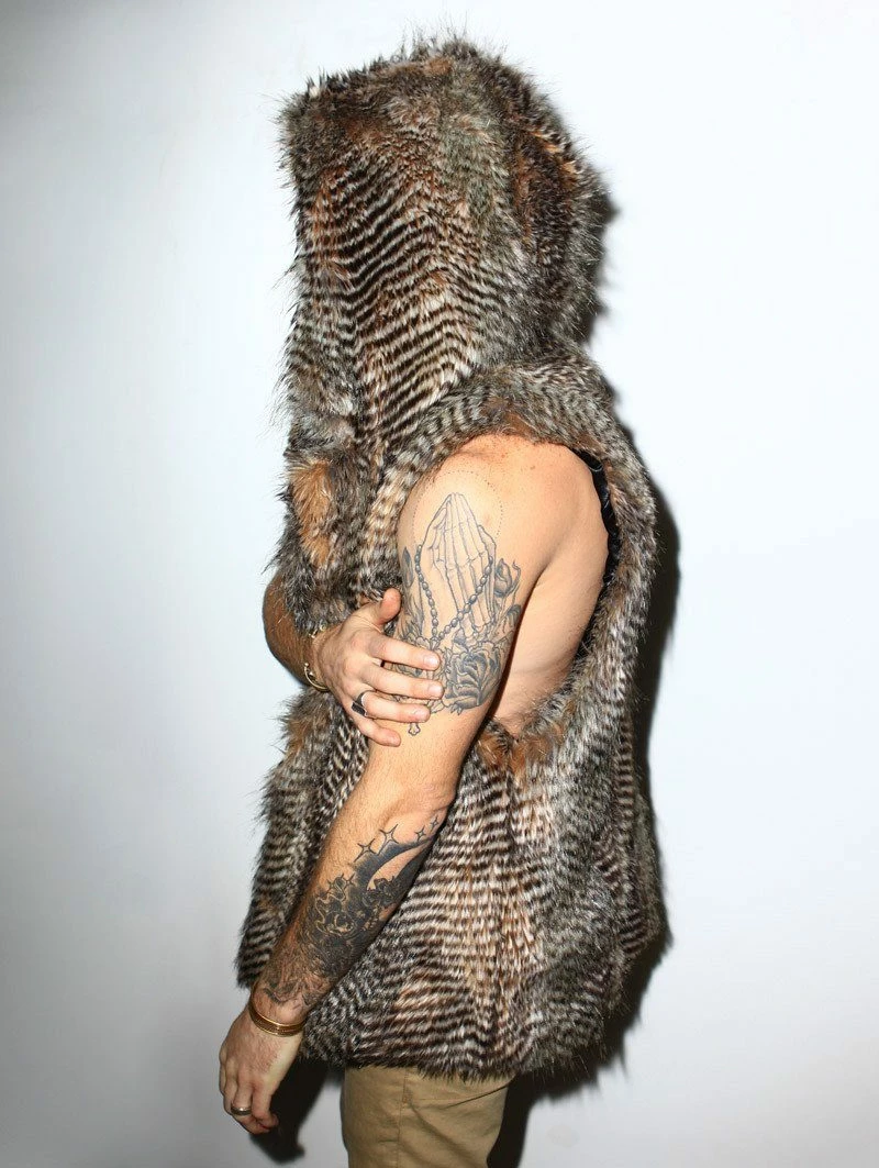 SpiritHoods LLC DAY TIME STYLE Nighthawk Hooded Faux Fur Vest | Men's 7 SpiritHoods LLC DAY TIME STYLE Nighthawk Hooded Faux Fur Vest | Men's