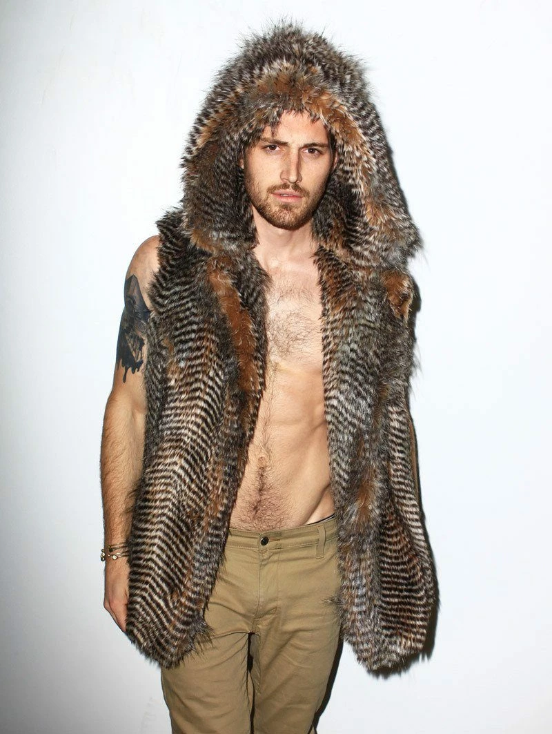 SpiritHoods LLC DAY TIME STYLE Nighthawk Hooded Faux Fur Vest | Men's 3 SpiritHoods LLC DAY TIME STYLE Nighthawk Hooded Faux Fur Vest | Men's
