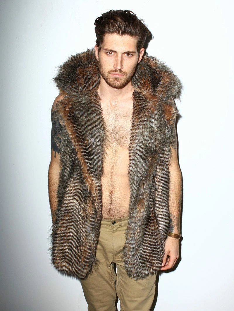 SpiritHoods LLC DAY TIME STYLE Nighthawk Hooded Faux Fur Vest | Men's 5 SpiritHoods LLC DAY TIME STYLE Nighthawk Hooded Faux Fur Vest | Men's