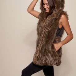 SpiritHoods LLC DAY TIME STYLE Nighthawk Hooded Faux Fur Vest | Women's