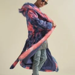 SpiritHoods LLC Peach Sorbet Cat Classic Faux Fur Style Robe | Men's NEW