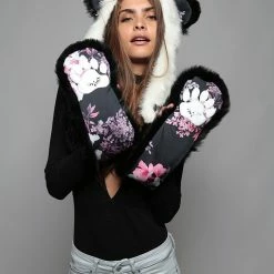 SpiritHoods LLC BACK-IN-STOCK Panda Cherry Blossom Bear Faux Fur Hood | Women's