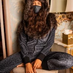 SpiritHoods LLC FESTIVAL Black Panther Velvet Classic Faux Fur Animal Onesie | Women's