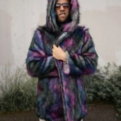 SpiritHoods LLC Classic Disco Wolf Faux Fur Coat