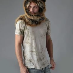 SpiritHoods LLC Red Wolf Faux Fur Hood | Men's FESTIVAL