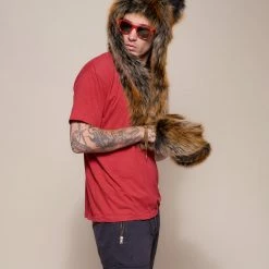 SpiritHoods LLC Red Wolf Faux Fur Hood | Men's FESTIVAL