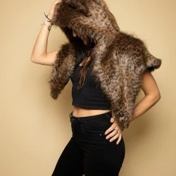 SpiritHoods LLC Savannah Cat Faux Fur SpiritHoods Shawl
