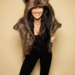 SpiritHoods LLC Savannah Cat Faux Fur SpiritHoods Shawl