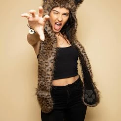 SpiritHoods Savannah Cat Collector Edition Faux Fur Hood DAY TIME STYLE