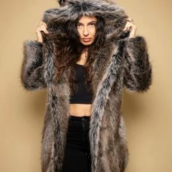 SpiritHoods LLC Bart Cooper Grey Wolf Faux Fur Coat Artist Edition