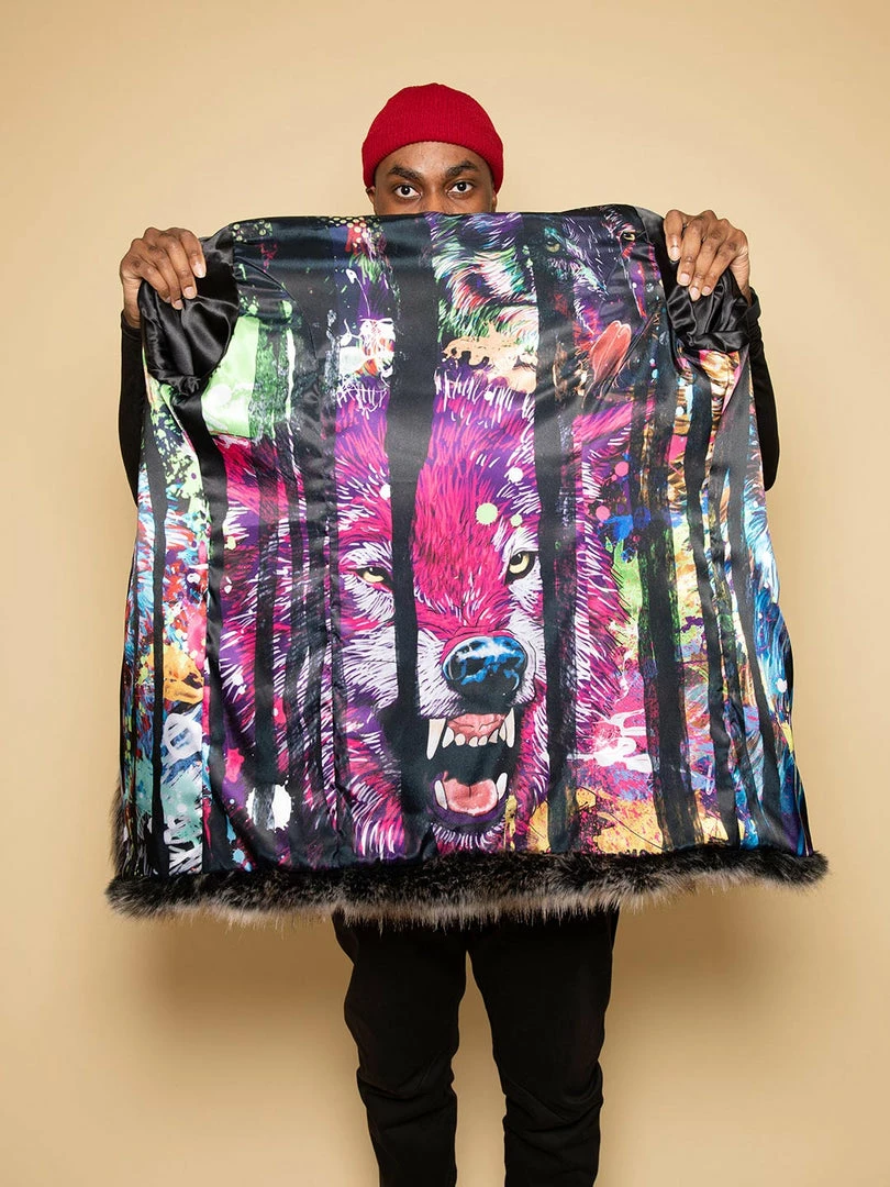 SpiritHoods LLC VIBRANT COLORS Bart Cooper Grey Wolf Faux Fur Coat Artist Edition 2 SpiritHoods LLC VIBRANT COLORS Bart Cooper Grey Wolf Faux Fur Coat Artist Edition