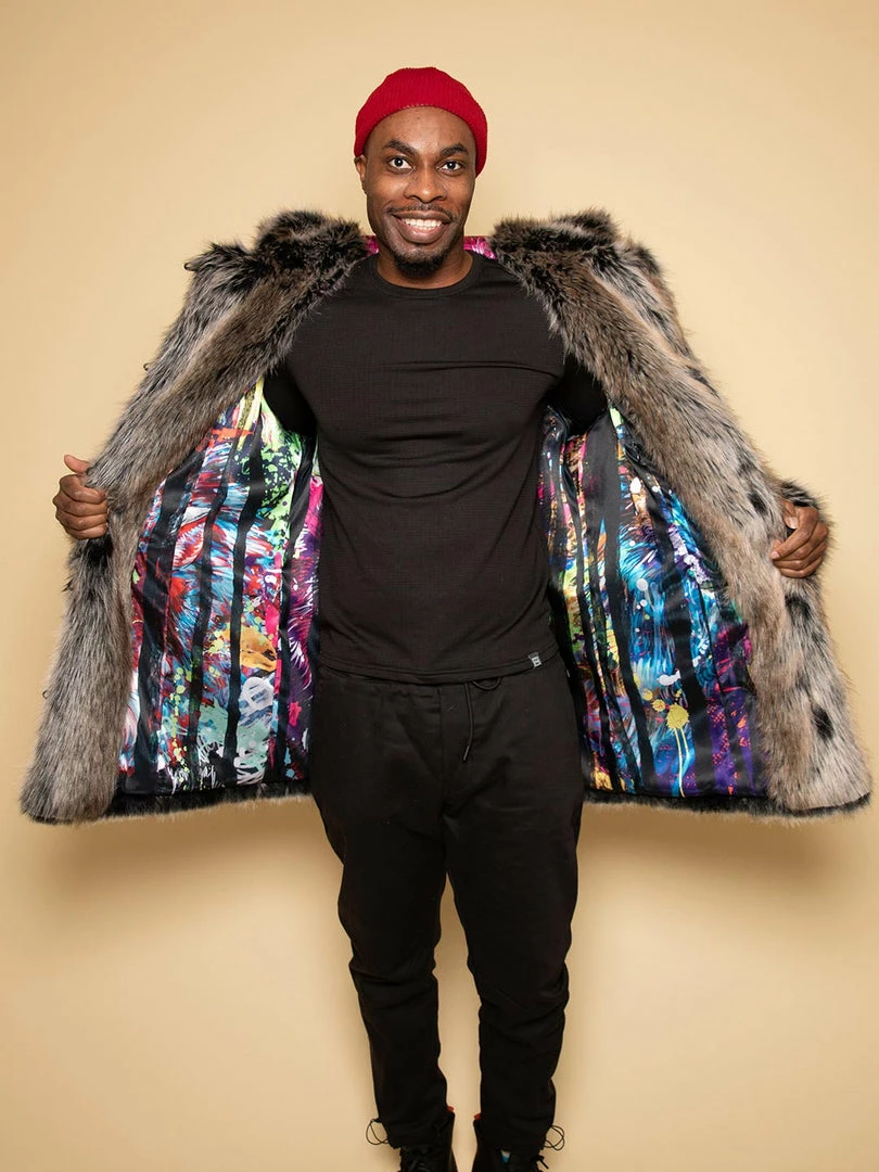 SpiritHoods LLC VIBRANT COLORS Bart Cooper Grey Wolf Faux Fur Coat Artist Edition 5 SpiritHoods LLC VIBRANT COLORS Bart Cooper Grey Wolf Faux Fur Coat Artist Edition