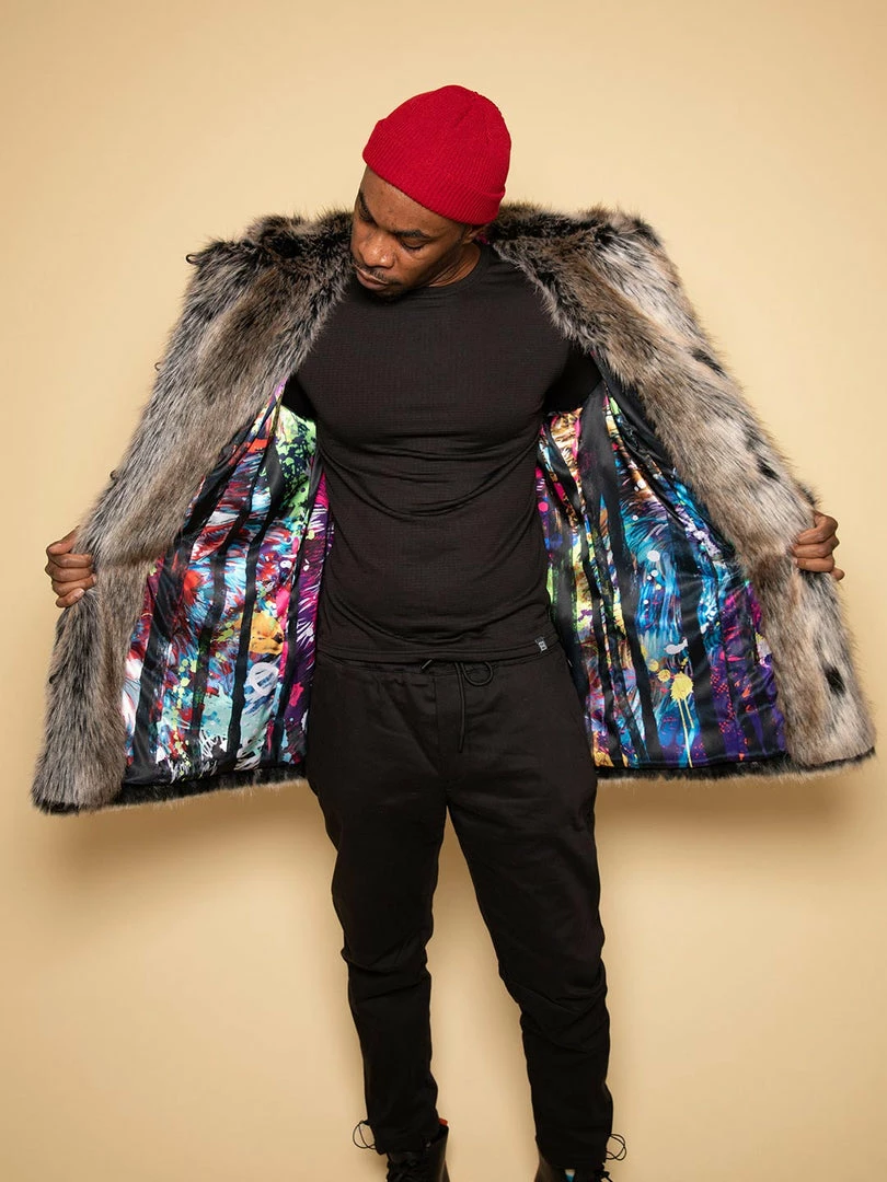 SpiritHoods LLC VIBRANT COLORS Bart Cooper Grey Wolf Faux Fur Coat Artist Edition 3 SpiritHoods LLC VIBRANT COLORS Bart Cooper Grey Wolf Faux Fur Coat Artist Edition