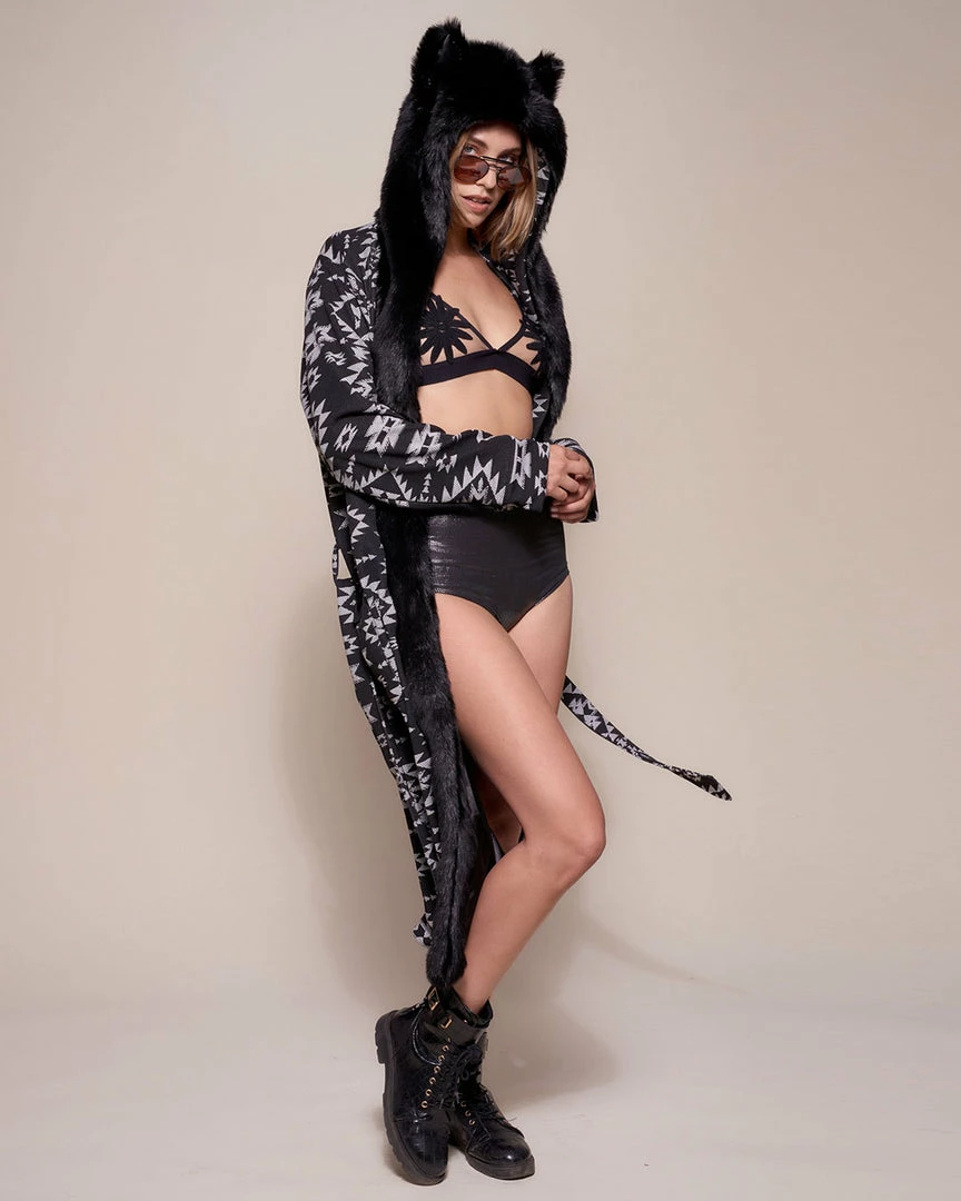 SpiritHoods LLC NIGHT TIME STYLE Santa Fe Wolf Classic Faux Fur Style Robe | Women's 2 SpiritHoods LLC NIGHT TIME STYLE Santa Fe Wolf Classic Faux Fur Style Robe | Women's