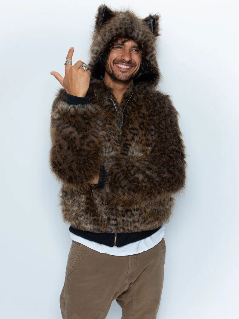 SpiritHoods LLC FESTIVAL SALE Savannah Cat Classic Faux Fur Bomber Jacket | Men's 2 SpiritHoods LLC FESTIVAL SALE Savannah Cat Classic Faux Fur Bomber Jacket | Men's