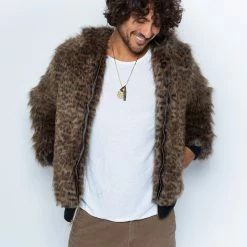 SpiritHoods LLC FESTIVAL SALE Savannah Cat Classic Faux Fur Bomber Jacket | Men's 13 SpiritHoods LLC FESTIVAL SALE Savannah Cat Classic Faux Fur Bomber Jacket | Men's
