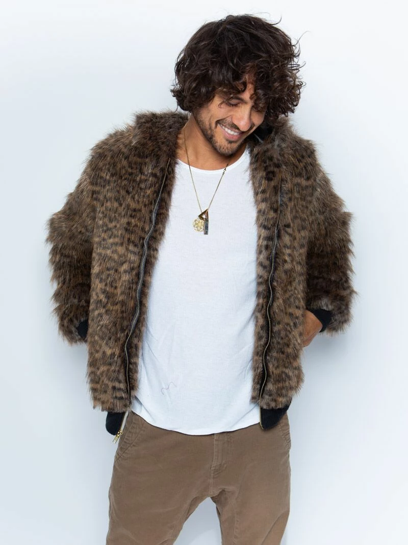 SpiritHoods LLC FESTIVAL SALE Savannah Cat Classic Faux Fur Bomber Jacket | Men's 6 SpiritHoods LLC FESTIVAL SALE Savannah Cat Classic Faux Fur Bomber Jacket | Men's
